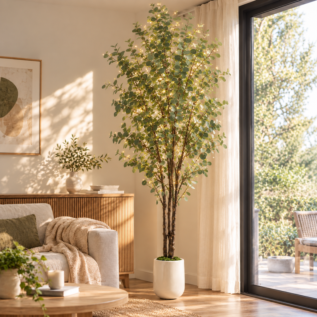 Eucalyptus Artificiel avec Led 210cm