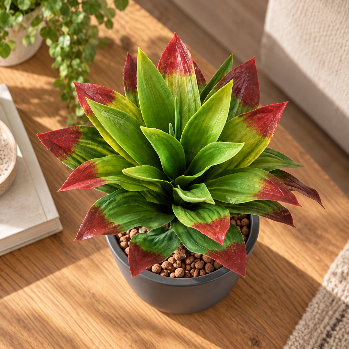 Plante artificielle Agave Vert et Rouge 35 cm | Belle Verdure