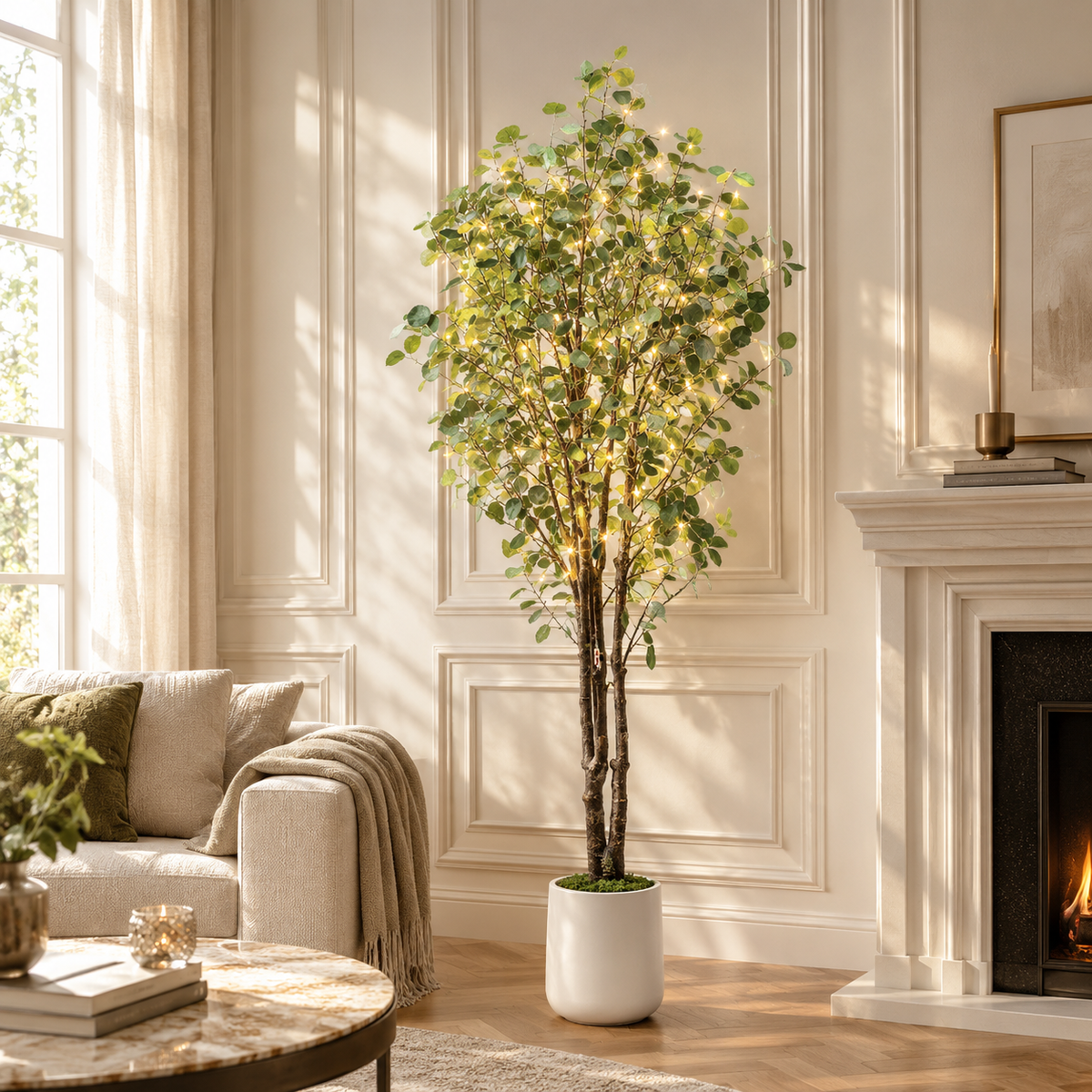 Eucalyptus Artificiel avec Led 210cm