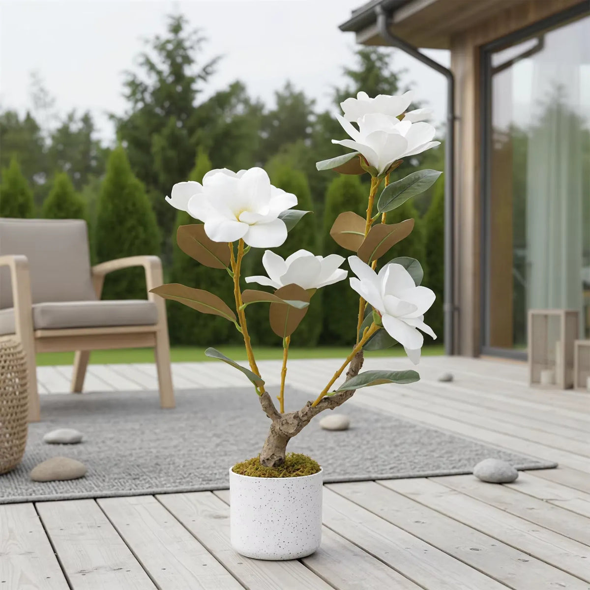Magnolia Artificiel Blanc 60cm
