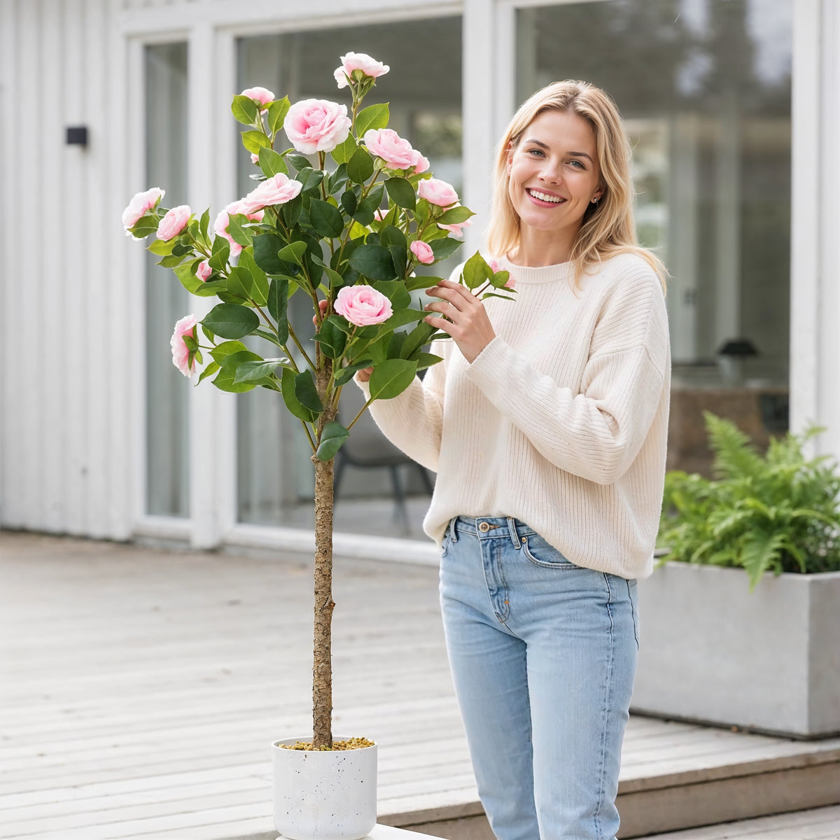 Rosier Artificiel Rose 110cm