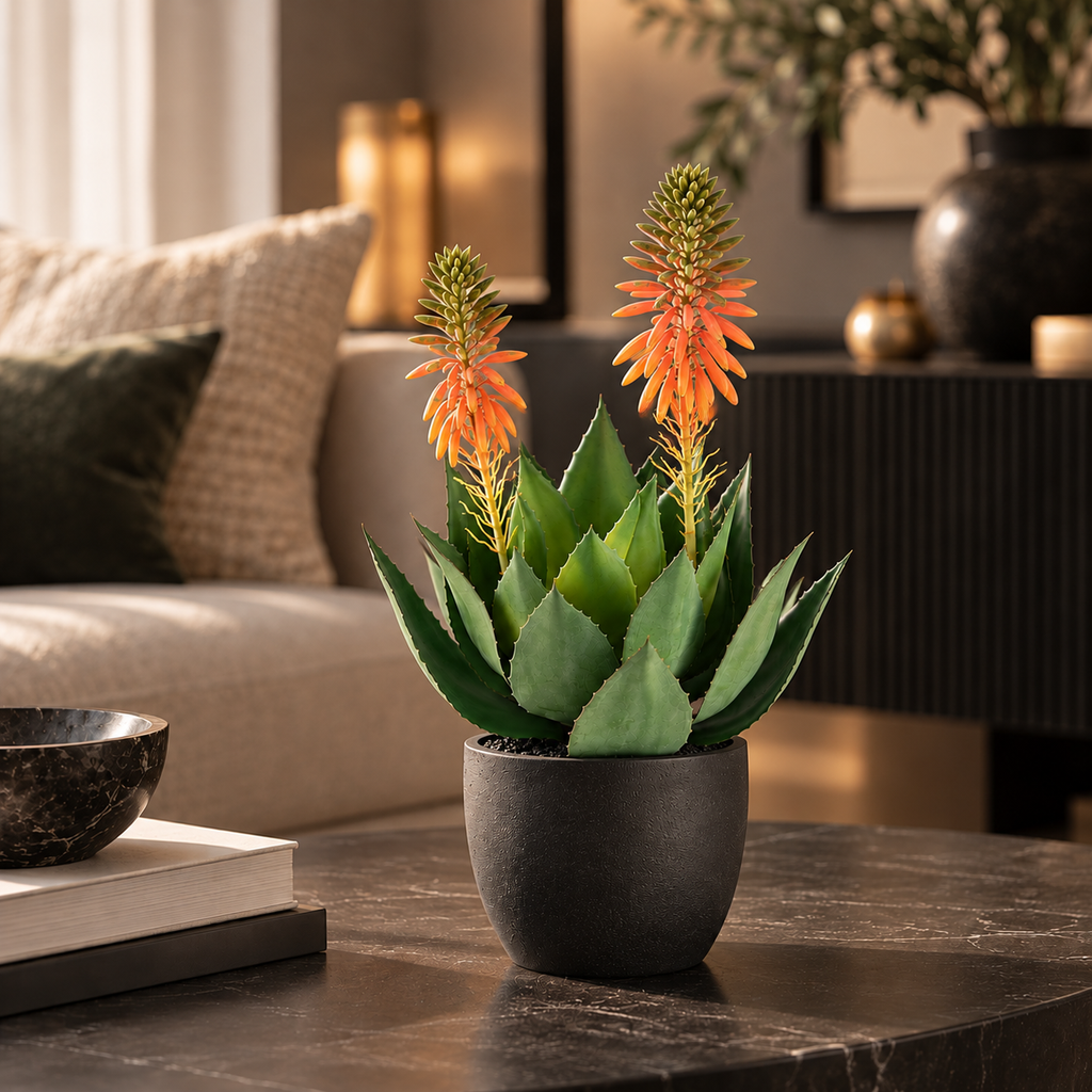 Plante artificielle Agave Fleuri 50 cm | Belle Verdure