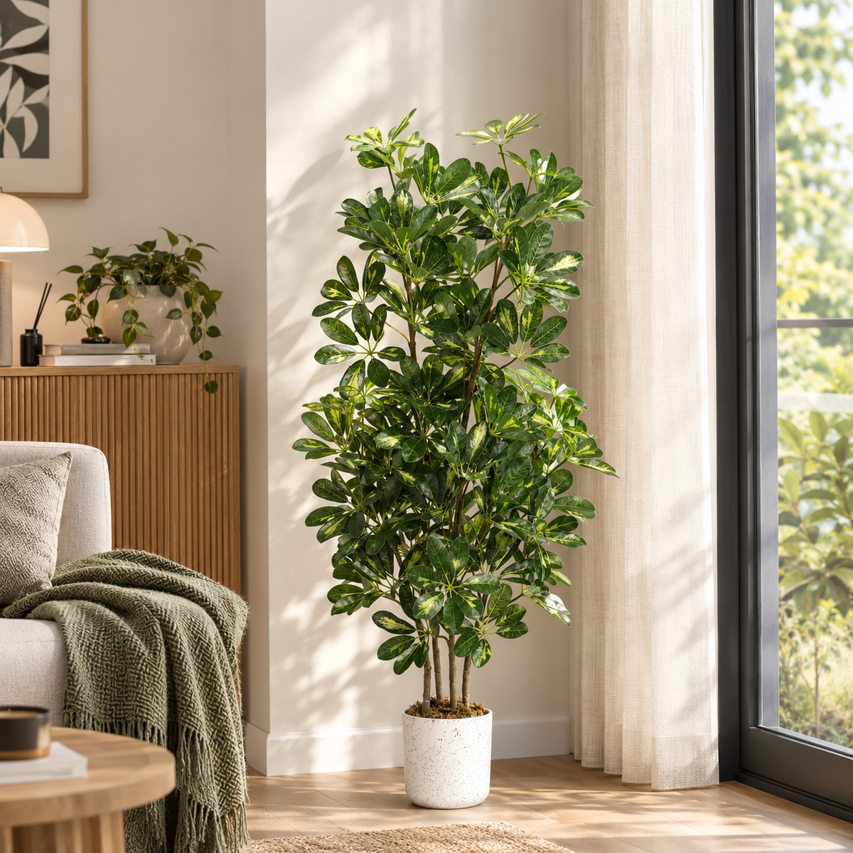 Colonne de Schefflera Artificiel 120cm