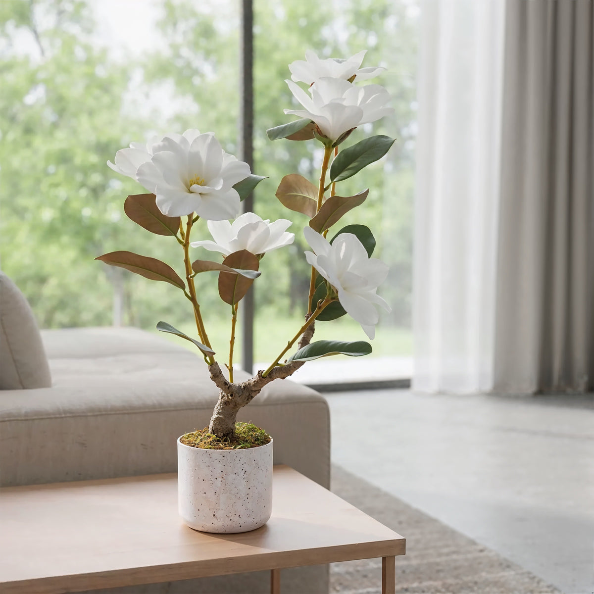 Magnolia Artificiel Blanc 60cm