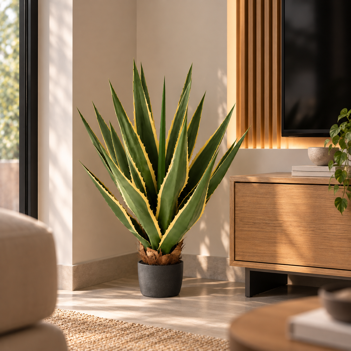 Plante artificielle Agave Furcraea Panaché 80 cm | Belle Verdure