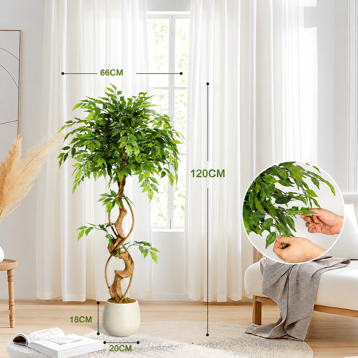 Ficus Tressé Artificiel