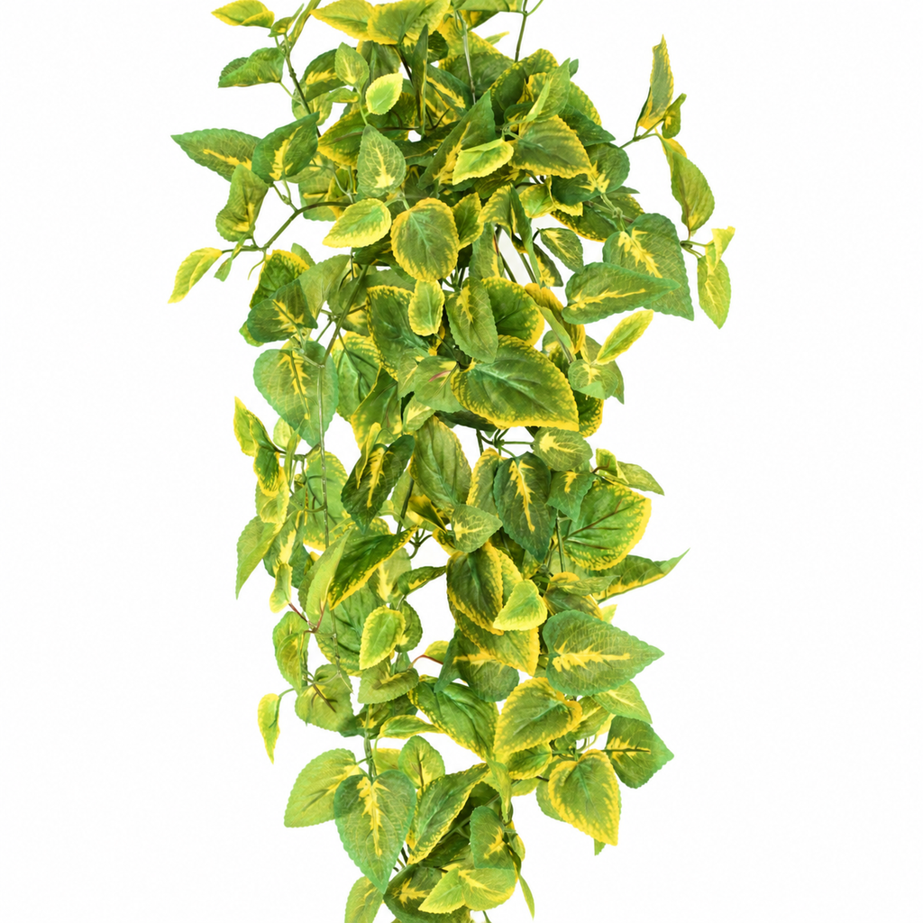 Coléus Artificiel Retombant Vert et Jaune 75 cm | Belle Verdure